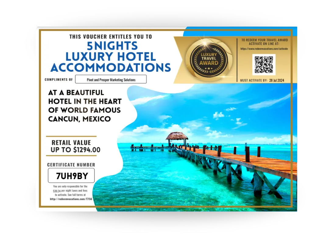 Complimentary Hotel Stay Voucher