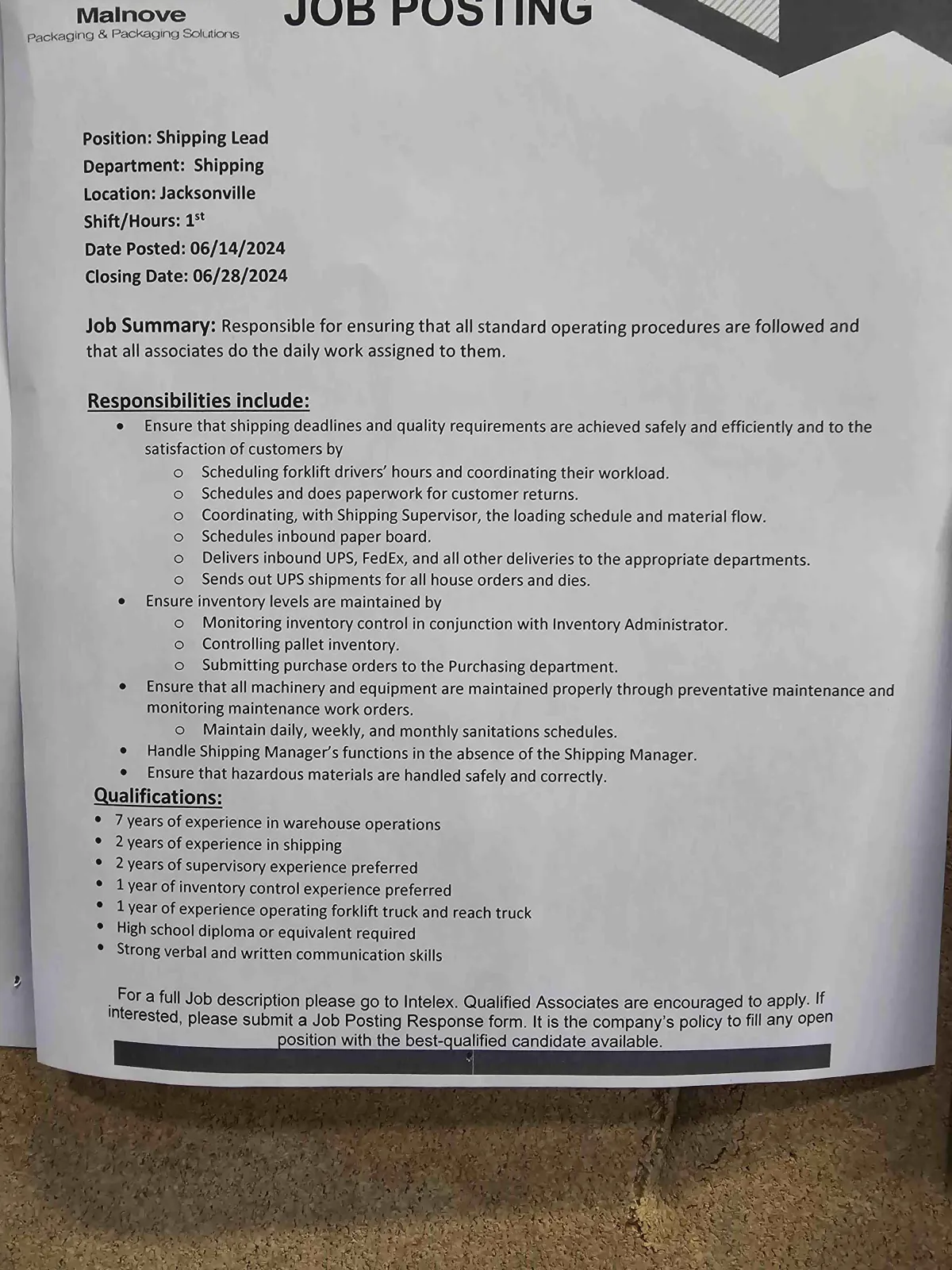 Employment Agency Services Job Position