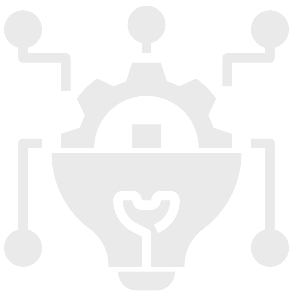 White icon representing full-service system setup — all tools, platforms, and automations fully implemented by Gossage Consulting.