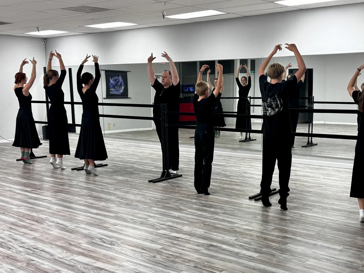 Large ballroom dance studio at The Phoenix Ballroom Academy in Chandler