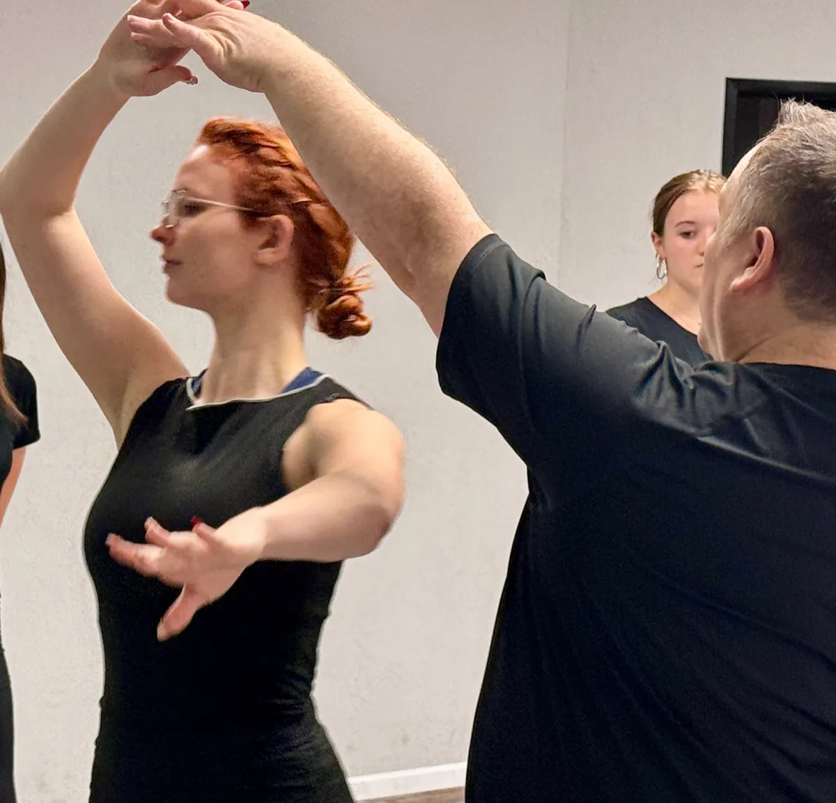 Ross Pearce and his professional partner dancing American Rhythm
