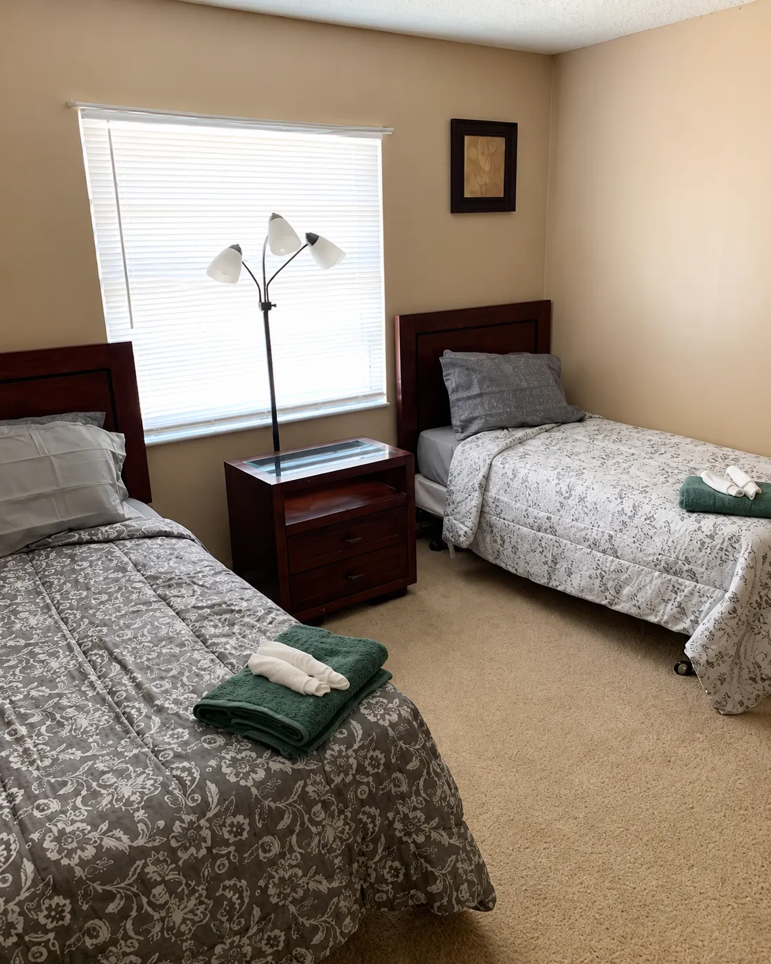 Clean residential bedroom