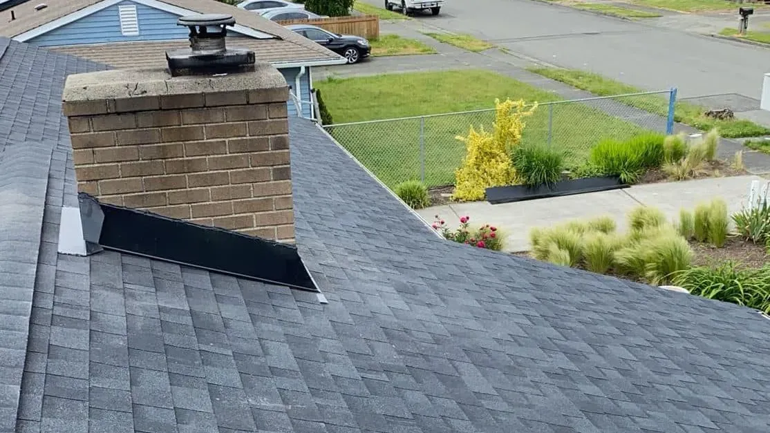 A roof that had roof repairs done.