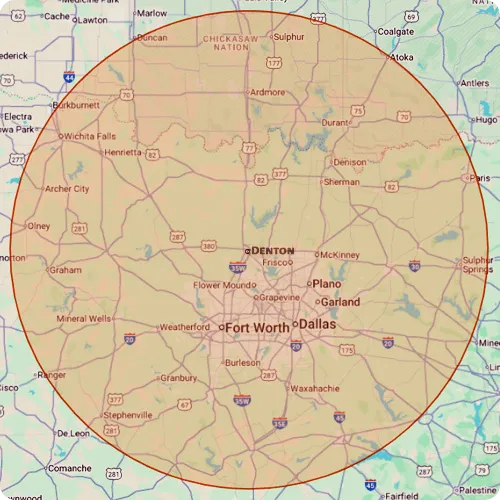 R&R Dirtworks Service Area Map