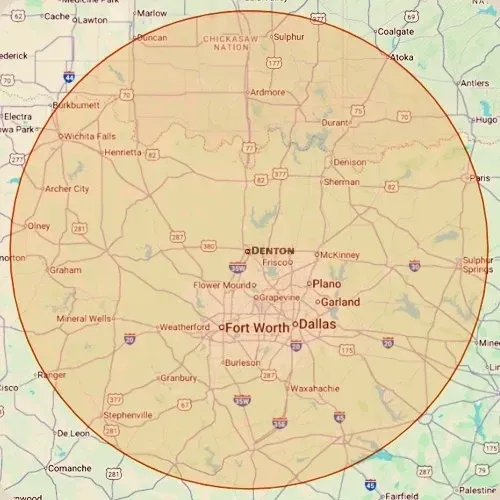 R&R Dirtworks Service Area Map