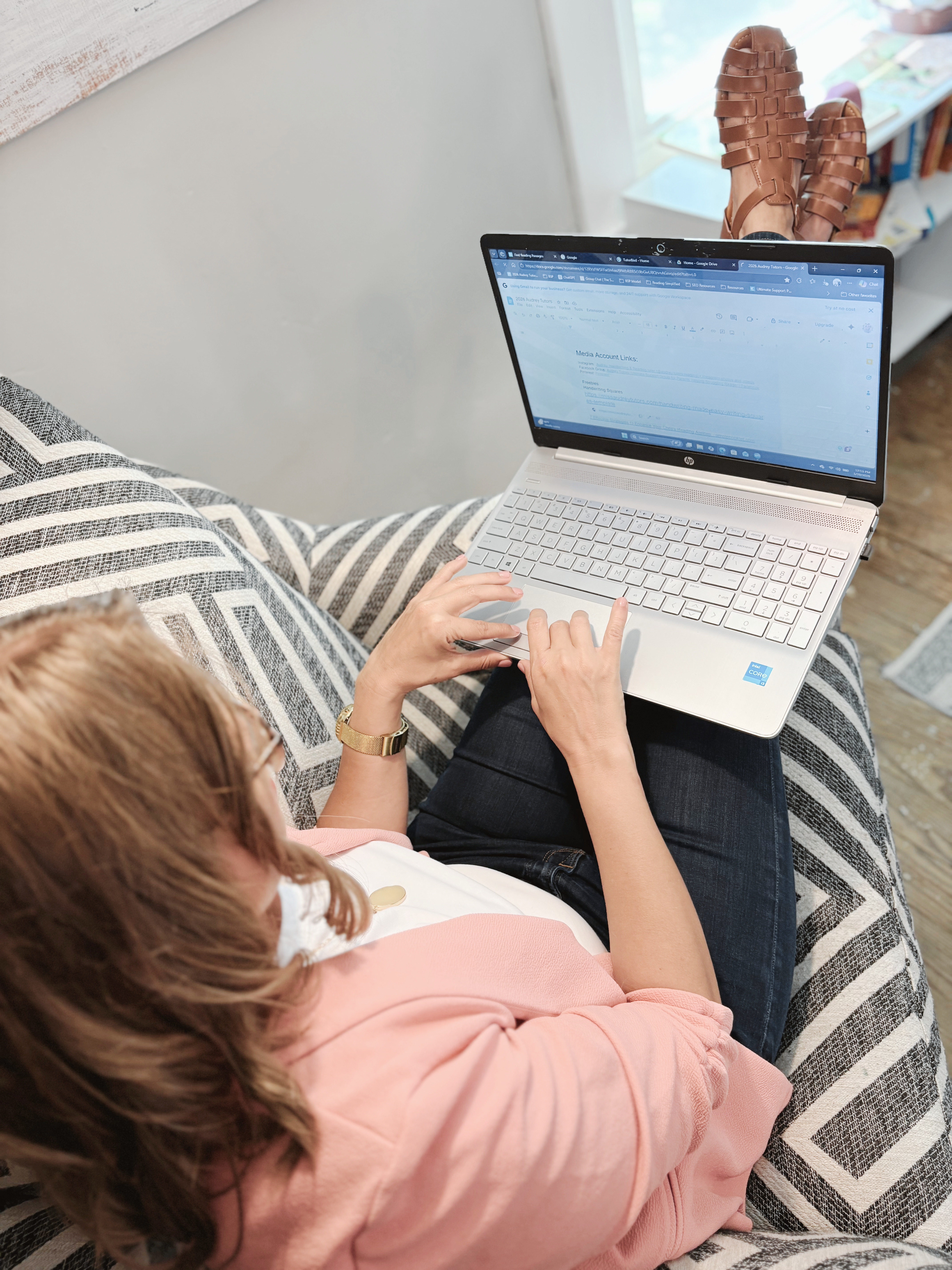A child focused on reading materials during an assessment
