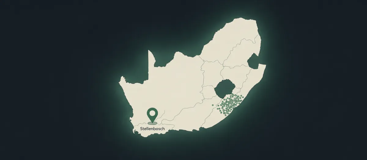 Map showing Zola Budd Foundation location in South Africa