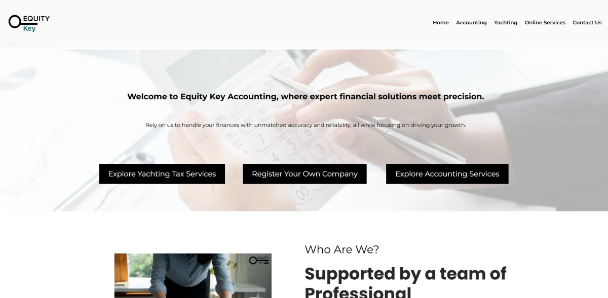 Equity Key professional accounting services website preview