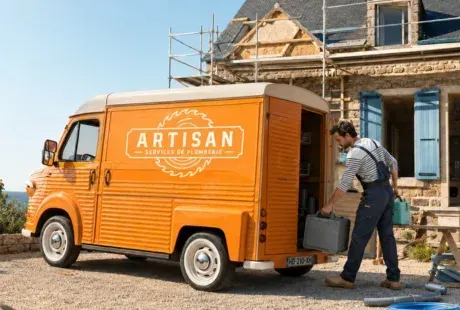 Artisan utilisant un outil d'automatisation des relances de devis sur tablette