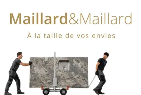 Illustration d’un assistant IA pour Maillard & Maillard, utilisé pour répondre aux questions techniques sur la marbrerie et qualifier les demandes clients.
