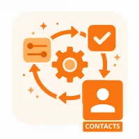 Pictogramme CRM illustrant la centralisation des contacts, prospects et opportunités commerciales