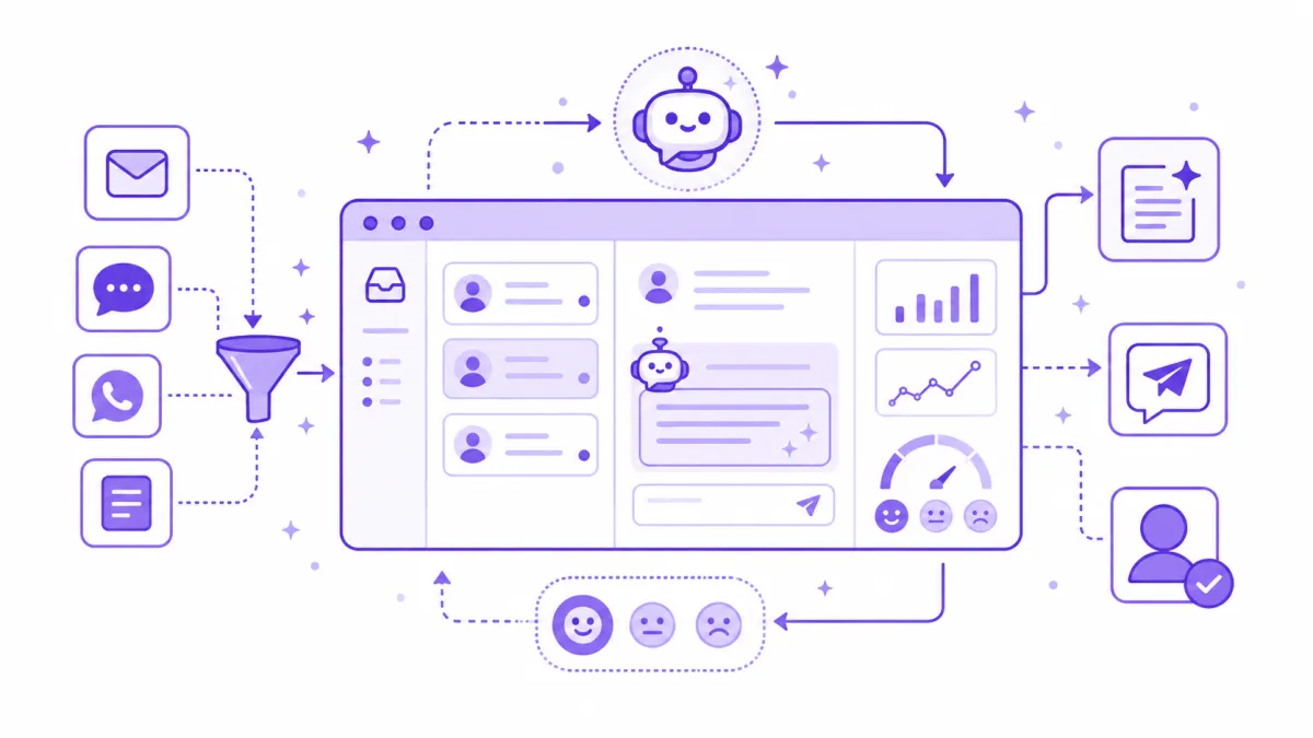 Aperçu d'une interface de service client assistée par IA