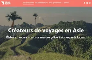 Site internet d’Asian Roads, tour-opérateur à Dinan spécialisé dans les voyages sur mesure en Asie