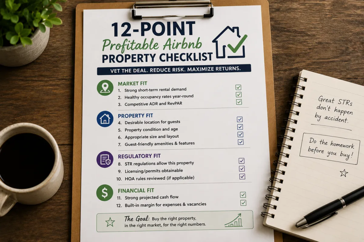 12-Point Profitable Airbnb Property Checklist