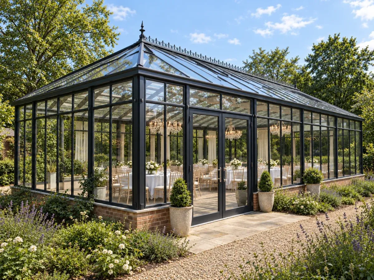 Daylight glass conservatory — architectural visualization