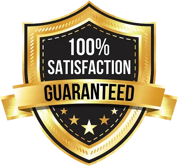 100%1Satisfaction Guaranteed Emblem