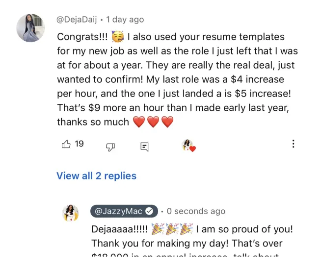 paybump testimonial - Deja got hired