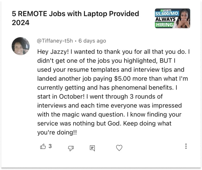 paybump testimonial - Deja got hired