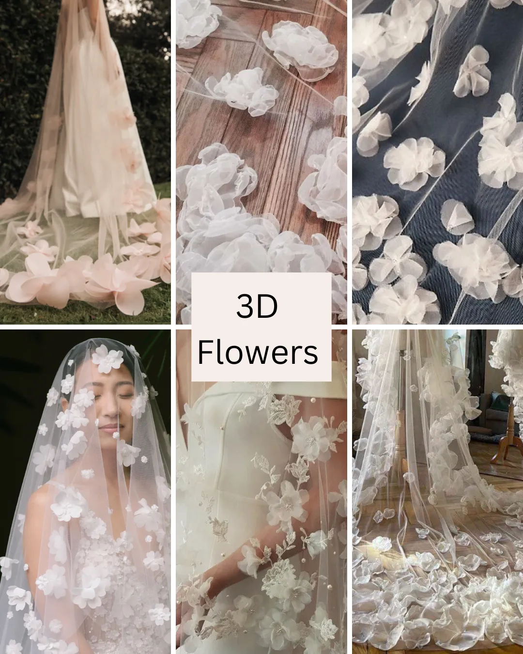 Flowers on a wedding veil