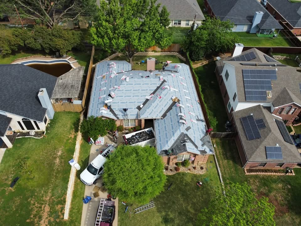 a roof with a few shingles