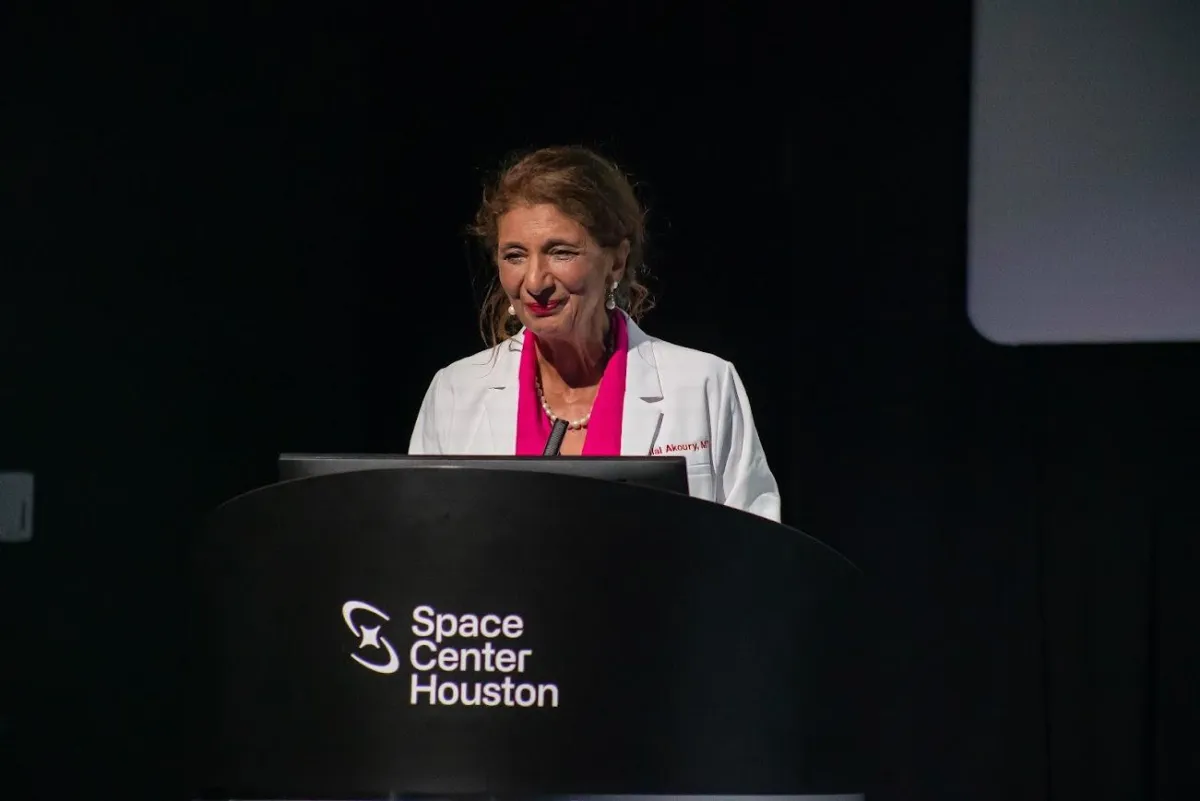 dr. dalal speaking at the houston space center