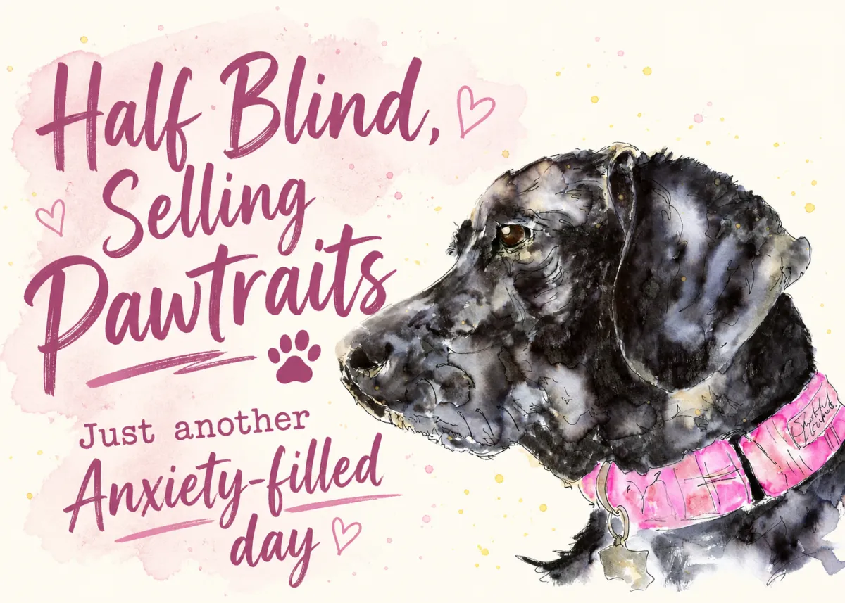 Half Blind, Selling Pawtraits… Just Another Anxiety-Filled Day