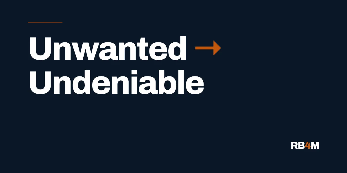 RB4M blog cover: From Unwanted to Undeniable — the roadmap for men saving their marriage.