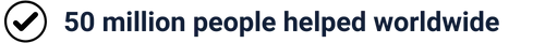 alt="50 million people helped worldwide"