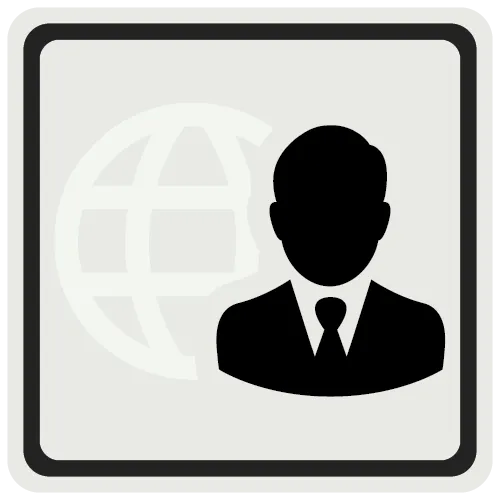 Imagen de un icono de una persona delante de un mundo para representar la visión del Acelerador de Coaching.