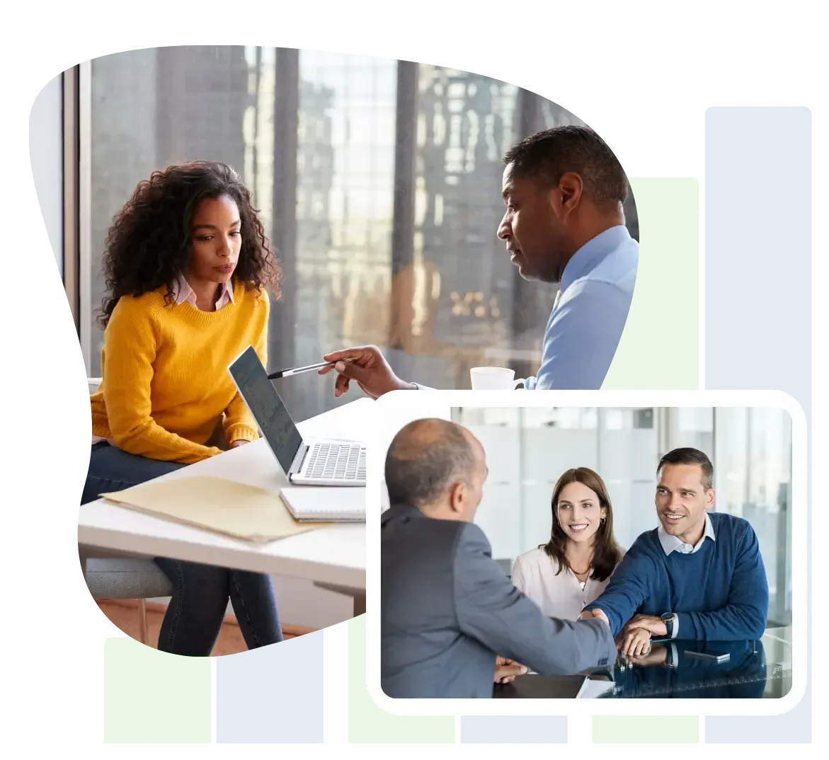 Health insurance advisors with clients