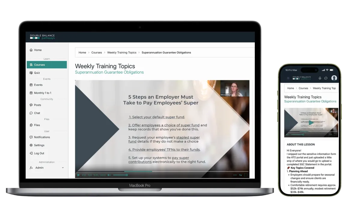 Double Balance Pathways online portal on Macbook and Iphone