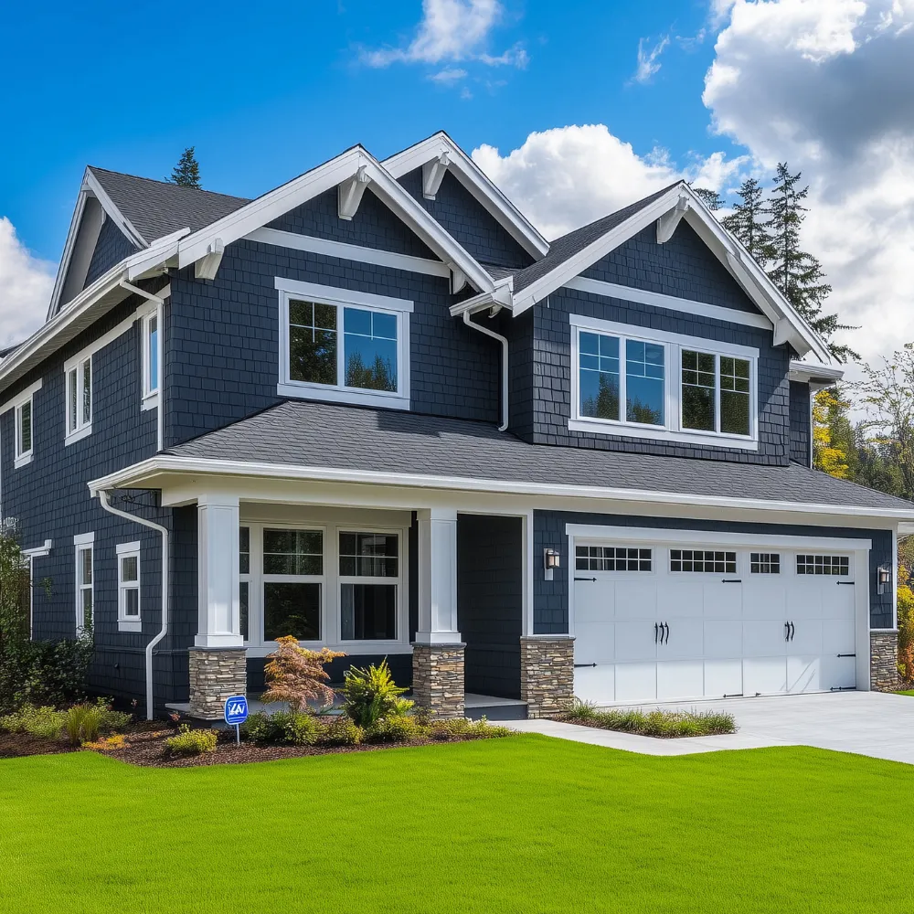 Custom home building in Logan Utah with new construction house and finished exterior design