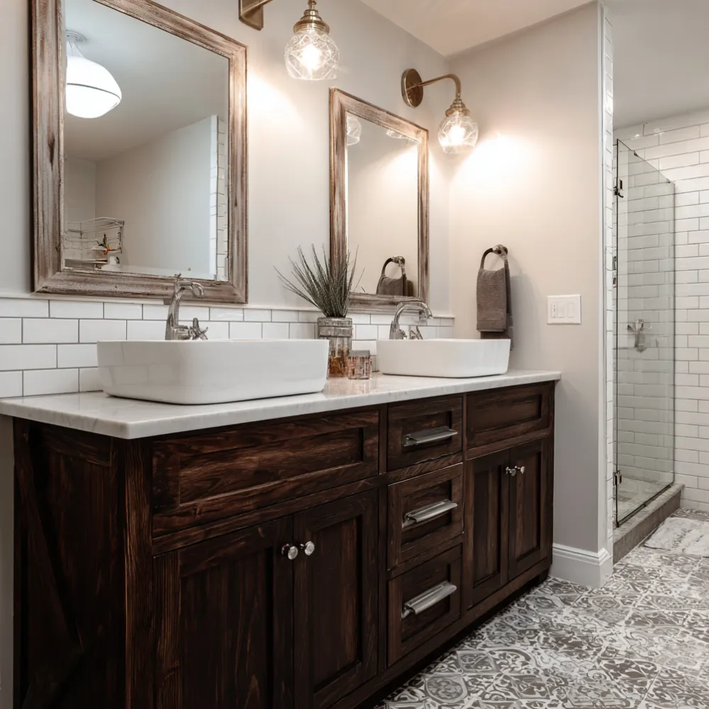 Stunning outdoor patio with a covered pergola, cozy seating area, and built-in fire pit for entertaining.