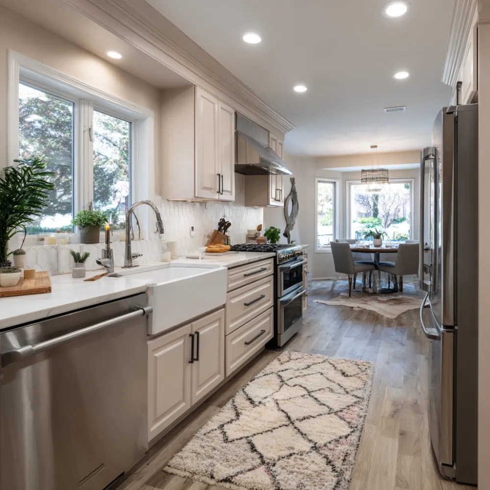 Before and after bathroom remodeling transformation with updated fixtures