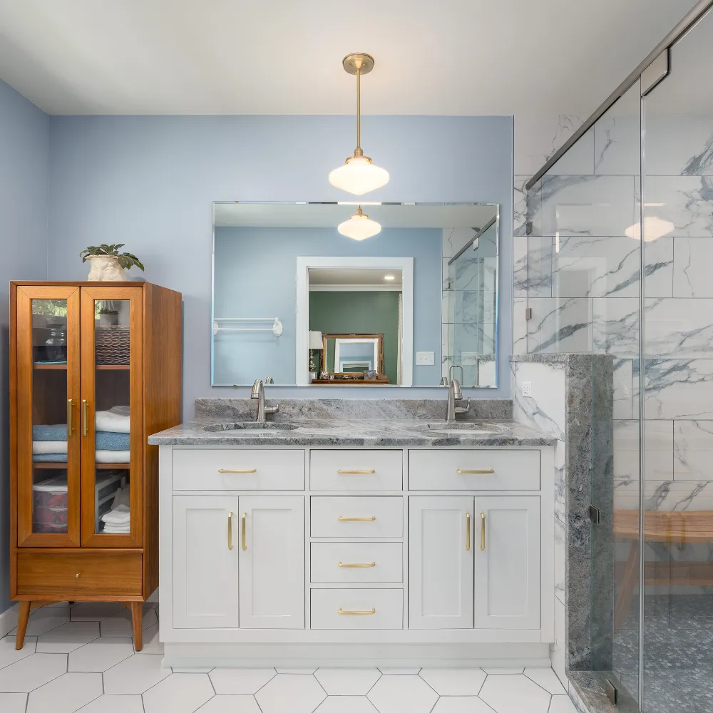 Stunning outdoor patio with a covered pergola, cozy seating area, and built-in fire pit for entertaining.