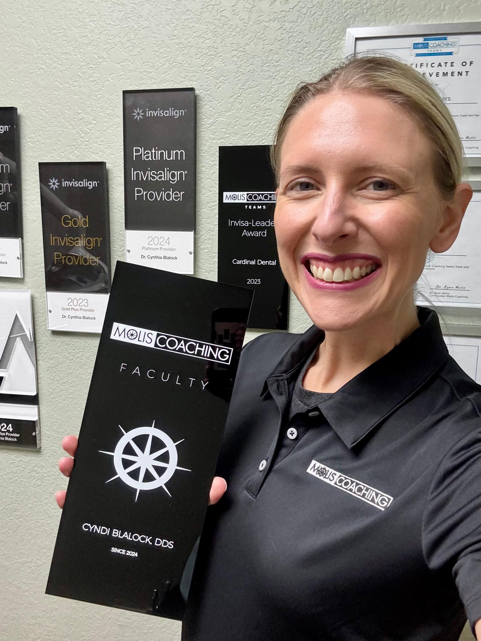 Dr. Cyndi Blalock DDS, expert Invisalign Platinum Plus Provider and Molis Coaching Faculty