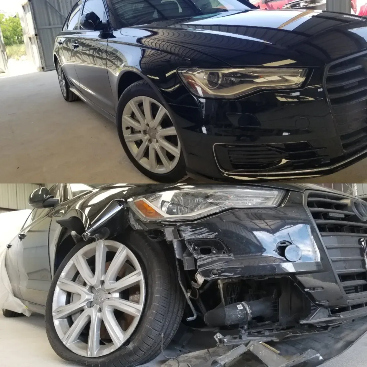 frame alignment after car collision before and after photo