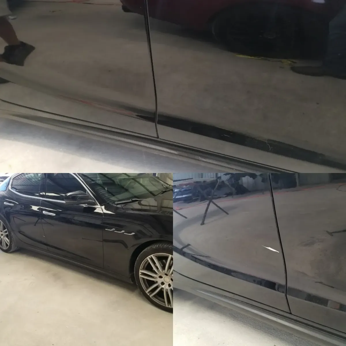 factory-matched paint and scratch repair on luxury car