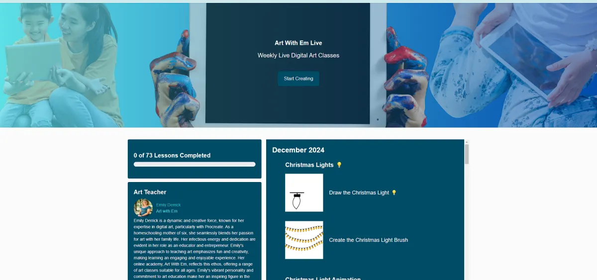 Entire Online Library of recorded lessons