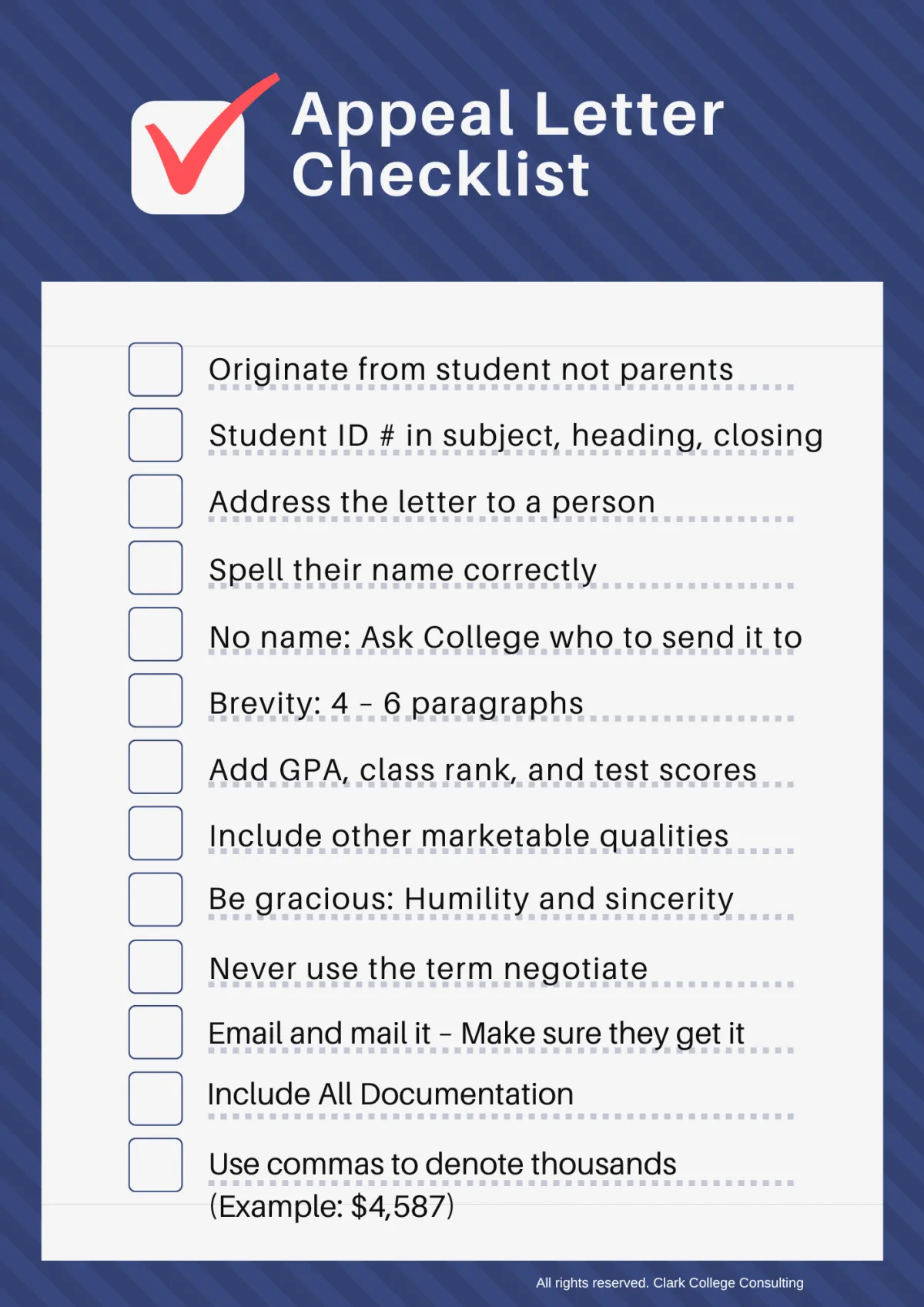 Peek Inside: Appeal Letter Checklist