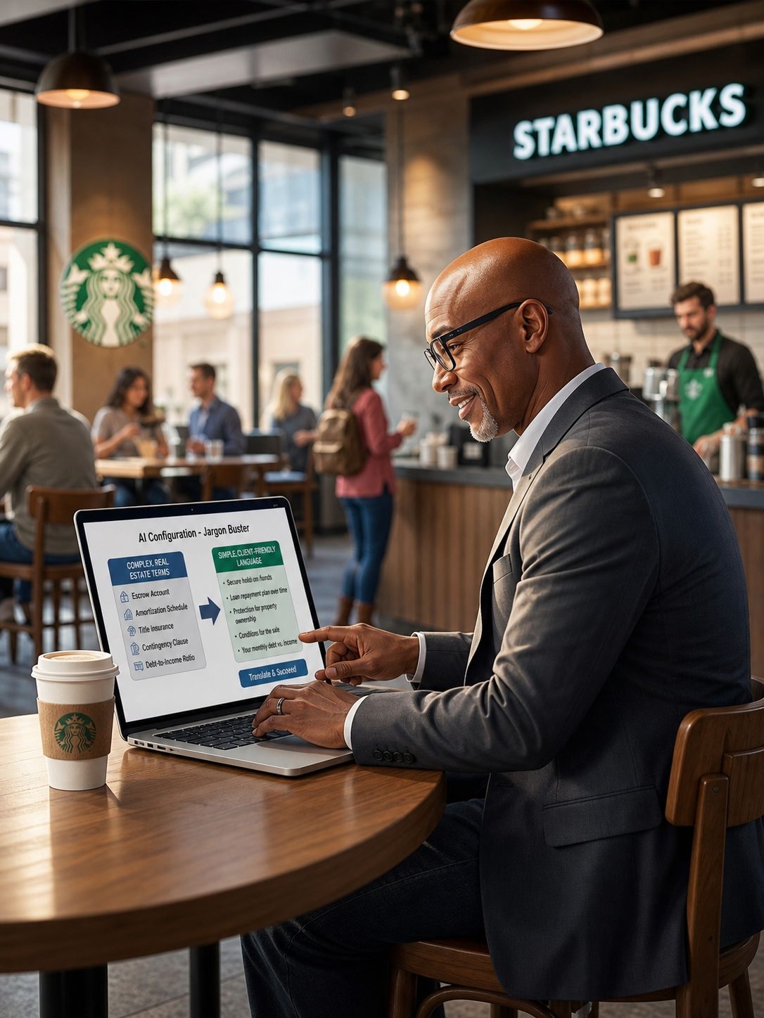 programmer in starbucks revising the jargon buster