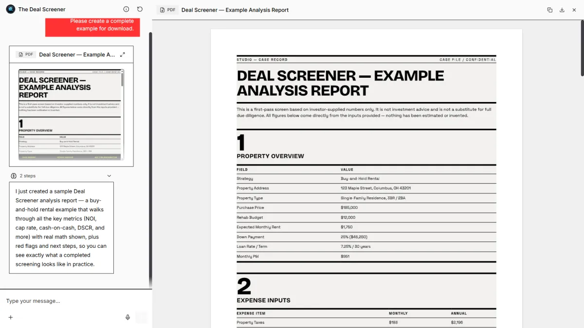 deal screener 2
