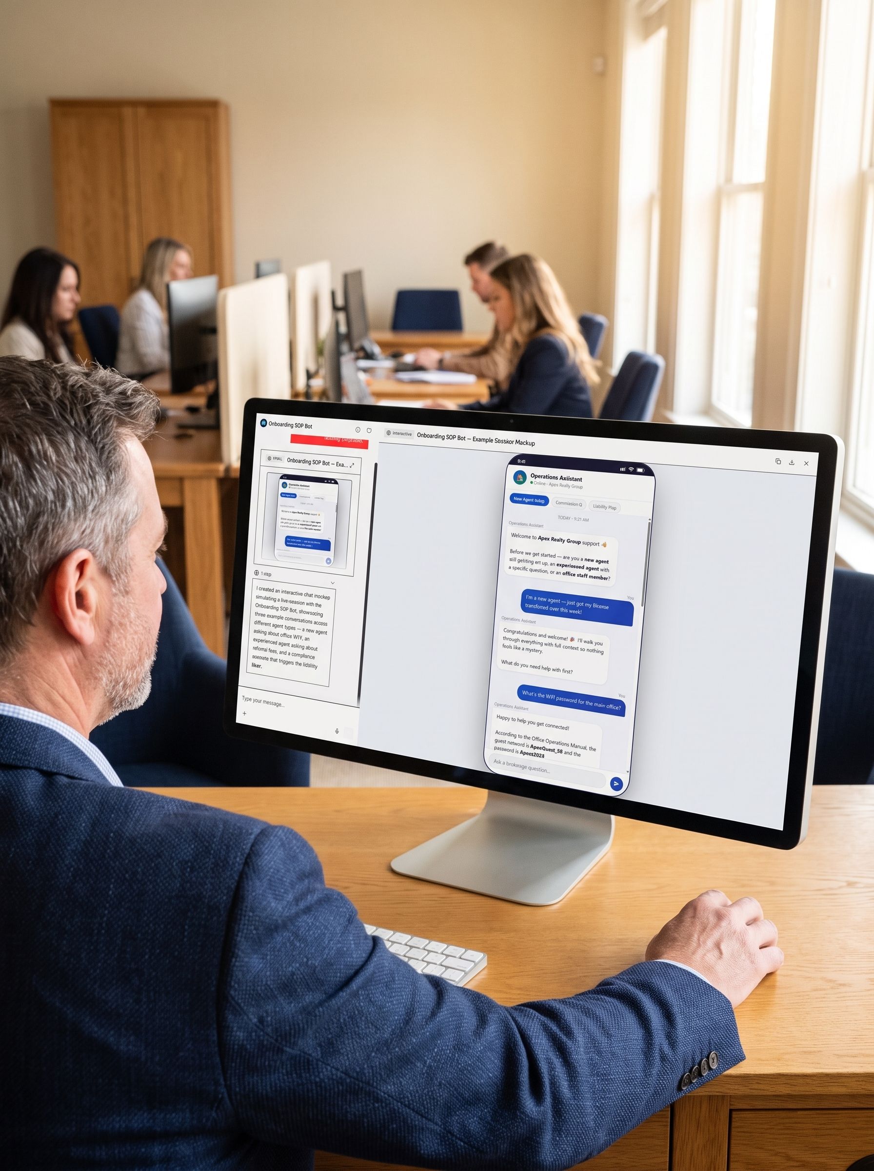 onboarding sop bot custom gpt on desktop monitor