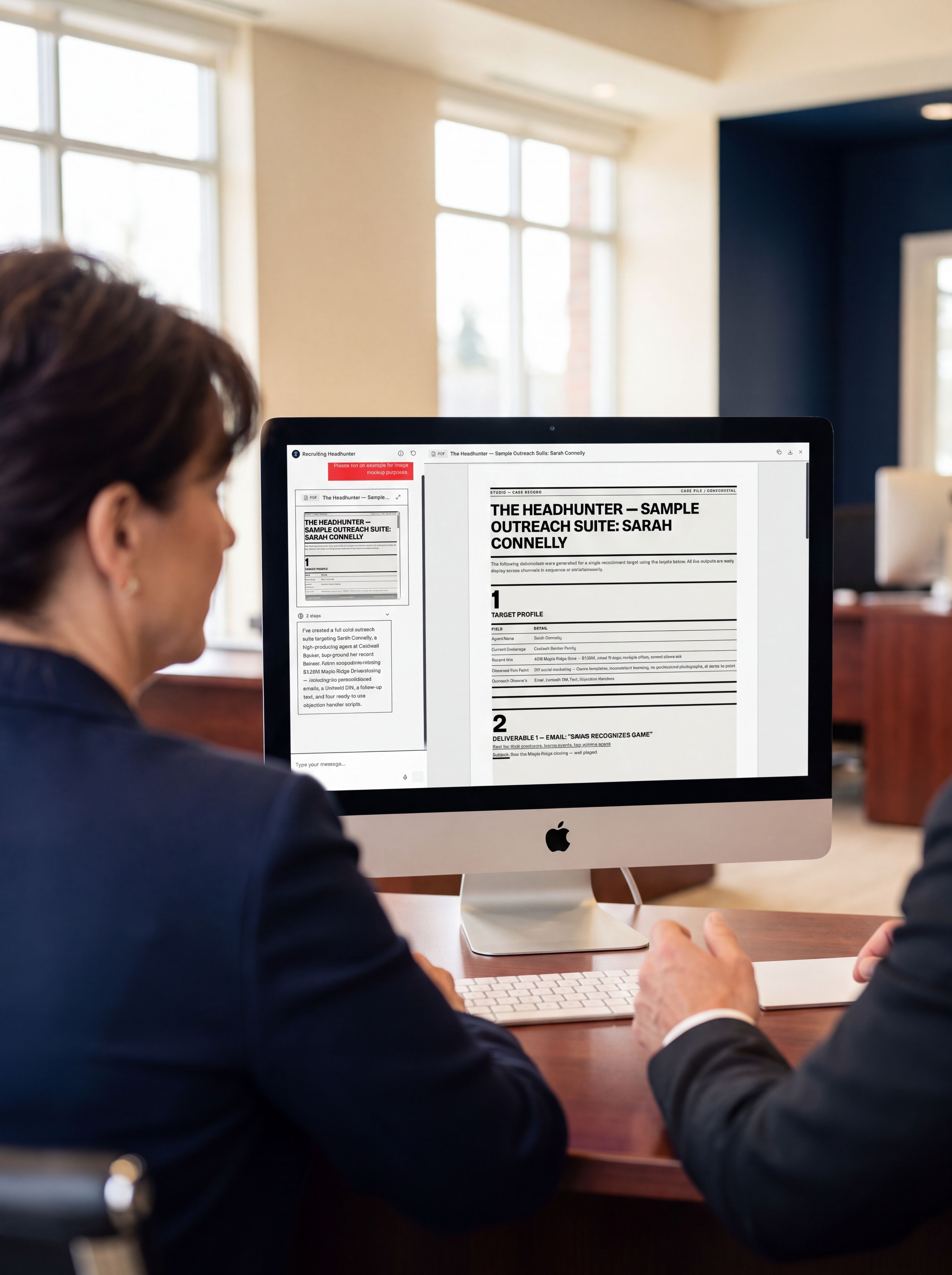 two agents using the recruiting headhunter custom gpt