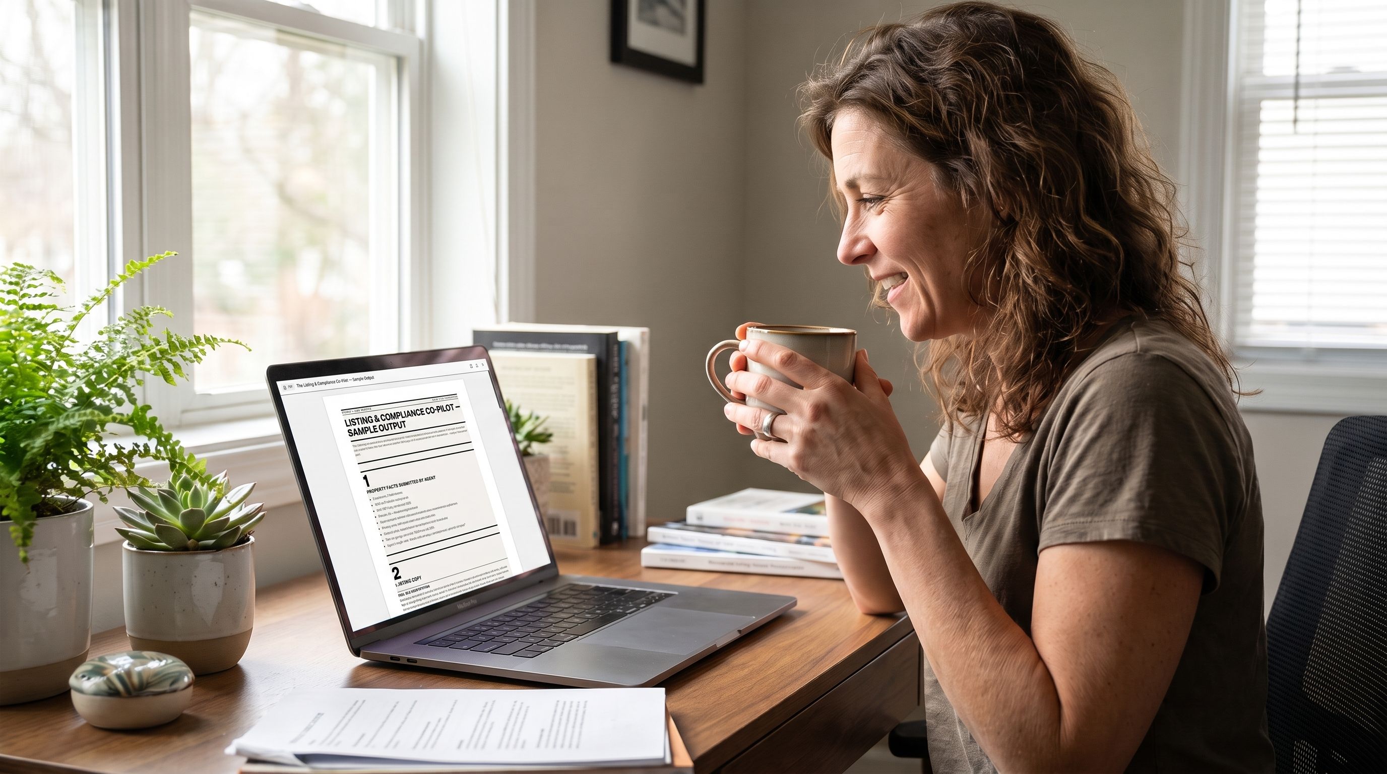 agent viewing results from the listing and compliance copilot