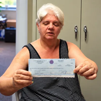 cyndy holding closing check