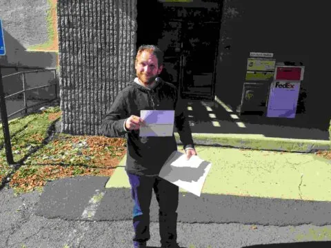 Brian with closing check