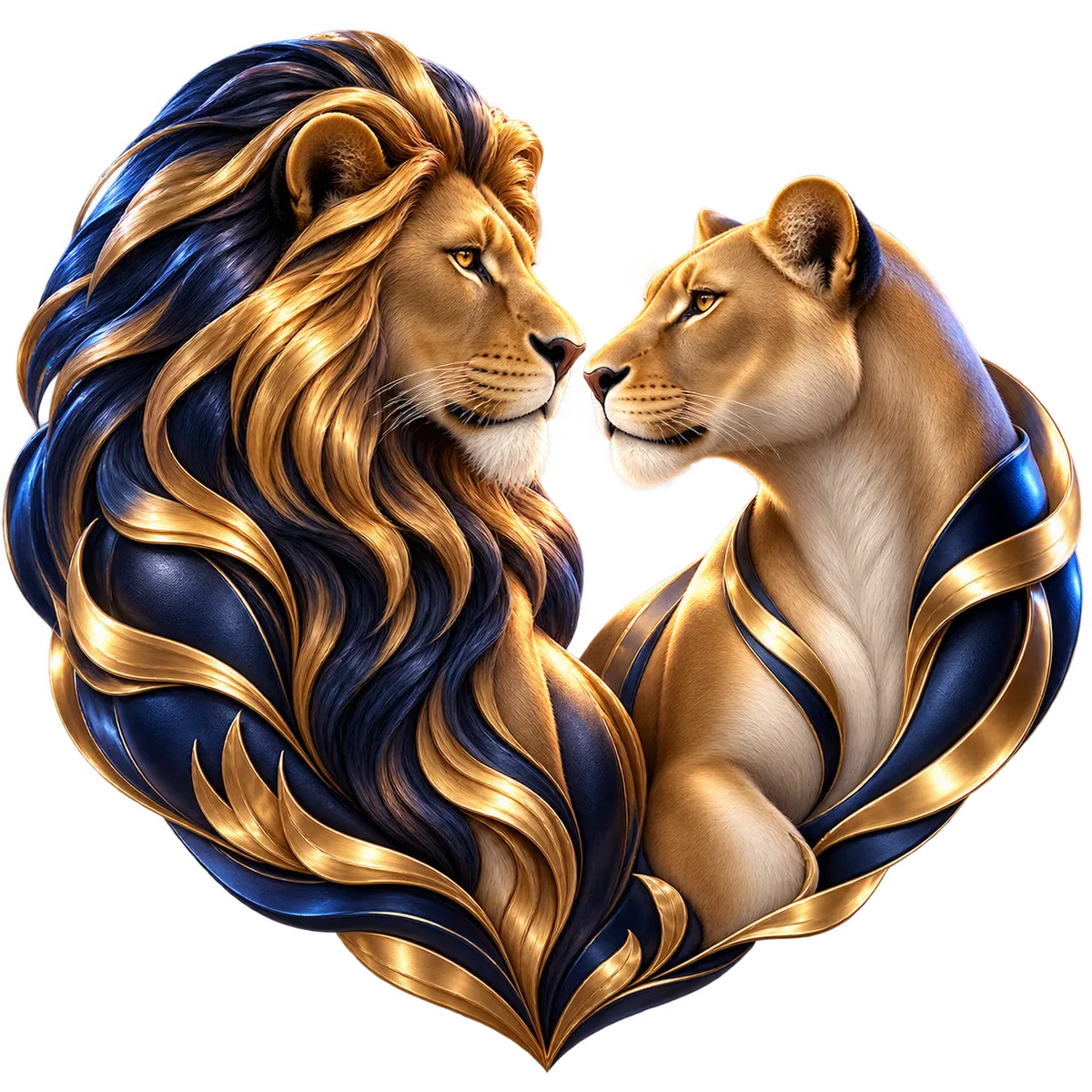 León y leona sentados sobre podio — Dinastía Insurance Solutions