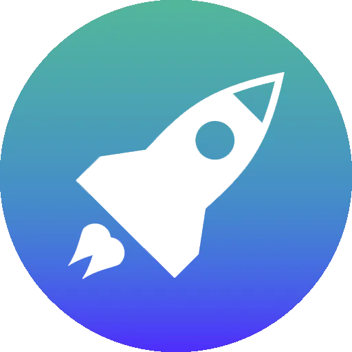 Green and purple rocket icon for Business in a Box website, phone number, receptionist, and CRM system.