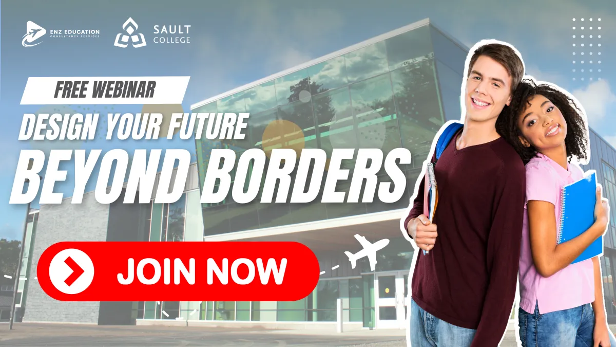ENZ and Sault College free study in Canada webinar 2025 poster